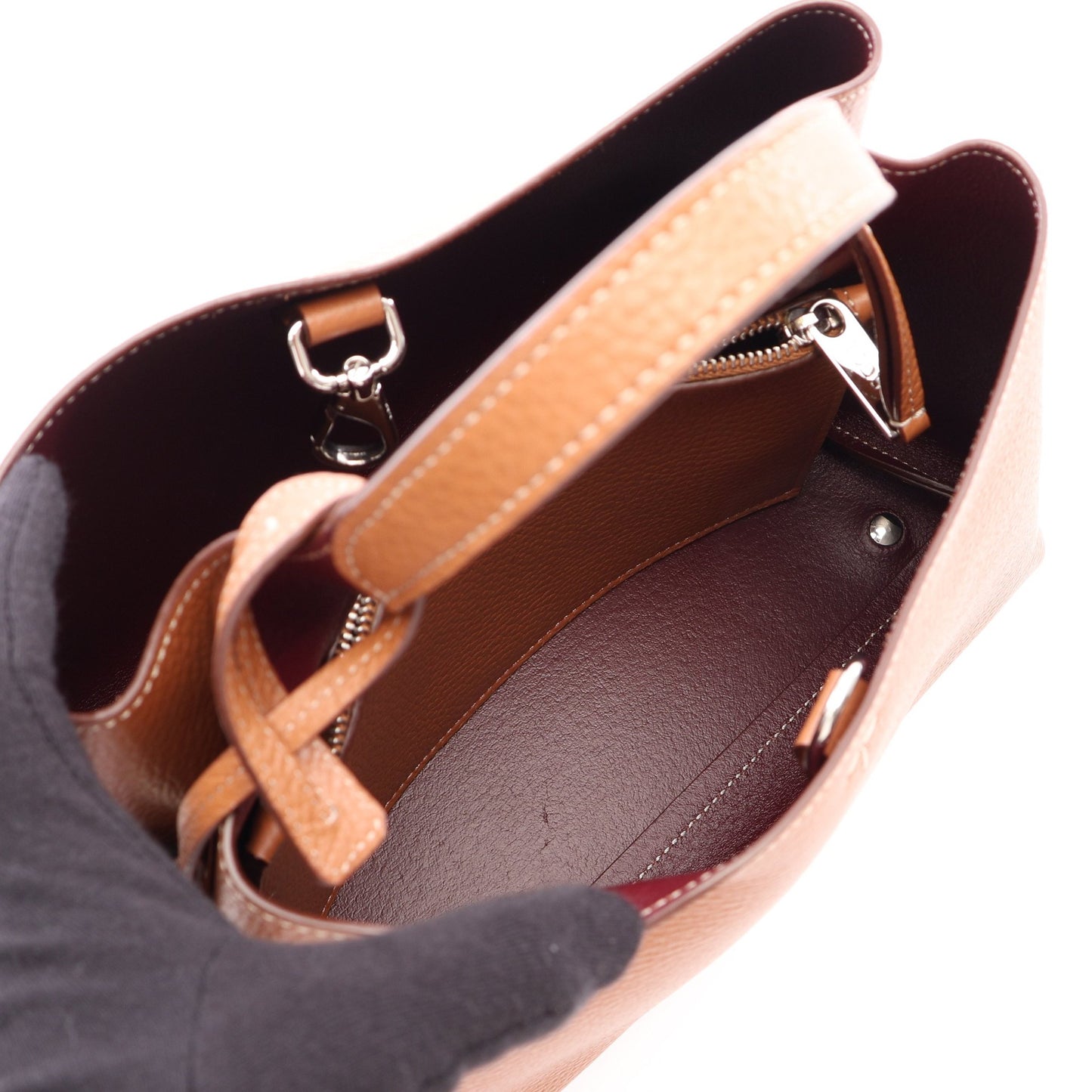 Tタイムレス マイクロ 2WAY ハンドバッグ レザー ライトブラウン トッズ バッグ TOD'S