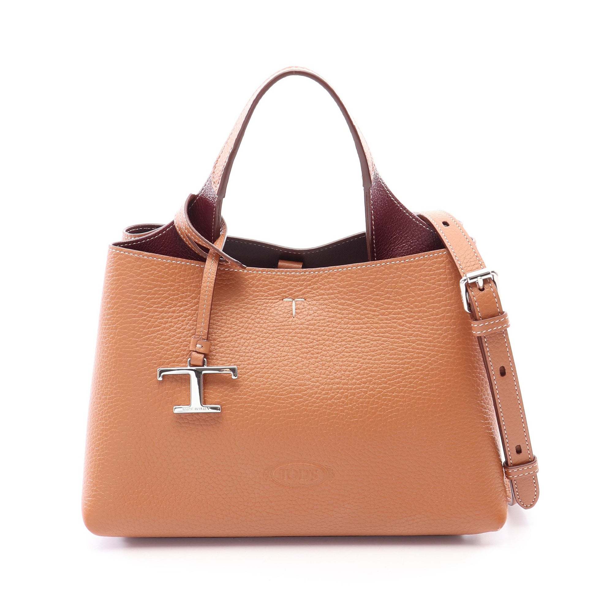 Tタイムレス マイクロ 2WAY ハンドバッグ レザー ライトブラウン トッズ バッグ TOD'S