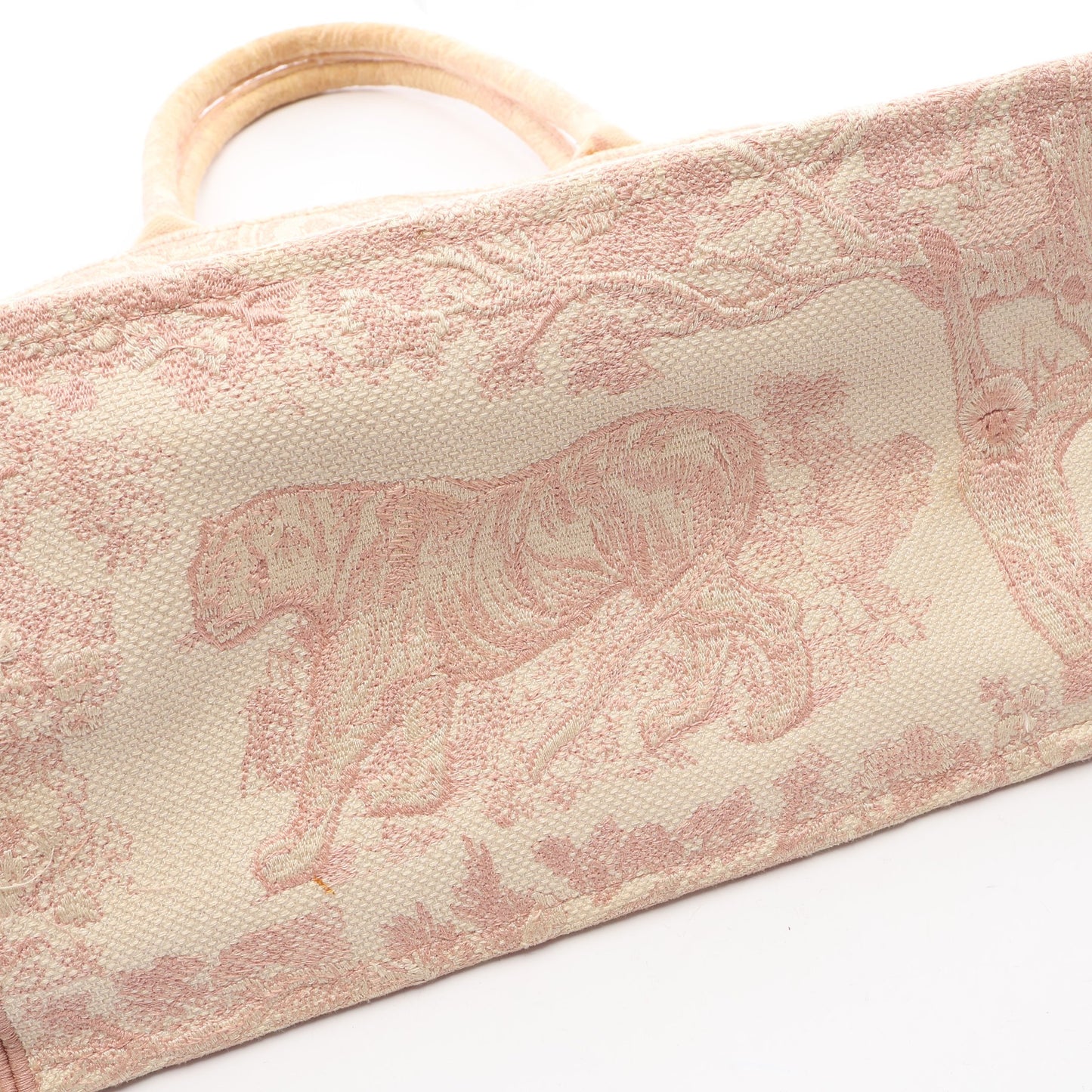 BOOK TOTE ブックトート ミディアム ハンドバッグ トートバッグ キャンバス アイボリー ライトピンク クリスチャンディオール