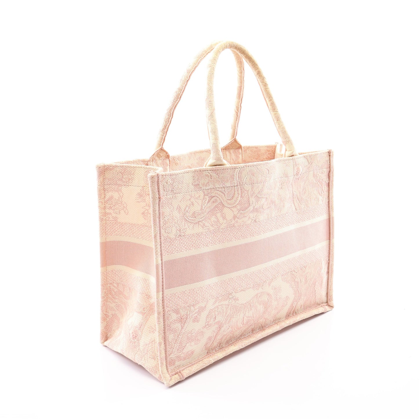 BOOK TOTE ブックトート ミディアム ハンドバッグ トートバッグ キャンバス アイボリー ライトピンク クリスチャンディオール