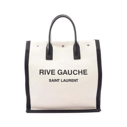 RIVE GAUCHE リヴ ゴーシュ ハンドバッグ トートバッグ キャンバス レザー アイボリー ブラック サンローランパリ