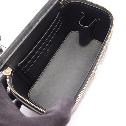 マトラッセ トップハンドル 2WAY チェーンショルダーバッグ ラムスキン ブラック ゴールド金具 シャネル