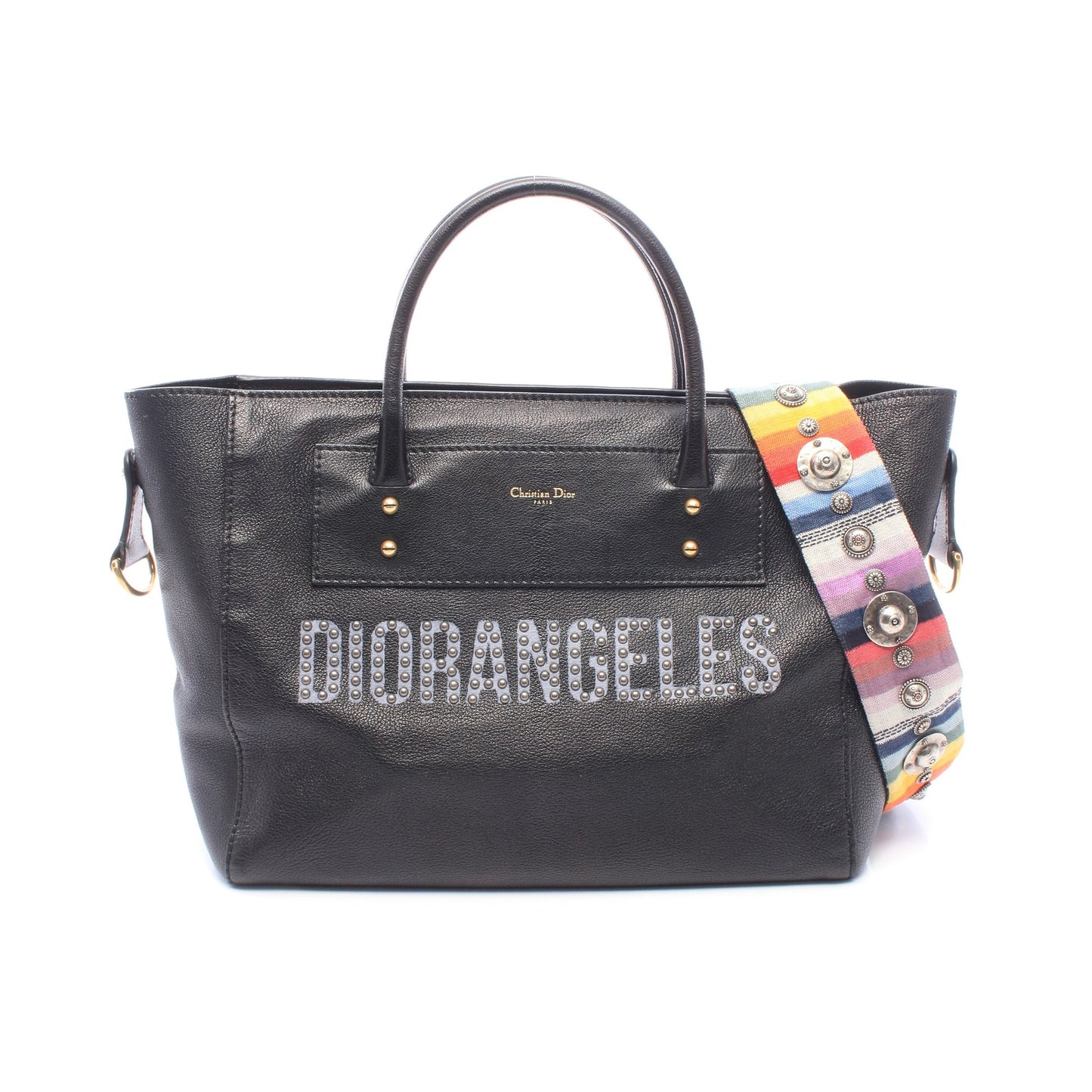 DIORANGELES 2WAY ハンドバッグ トートバッグ レザー ブラック クリスチャンディオール