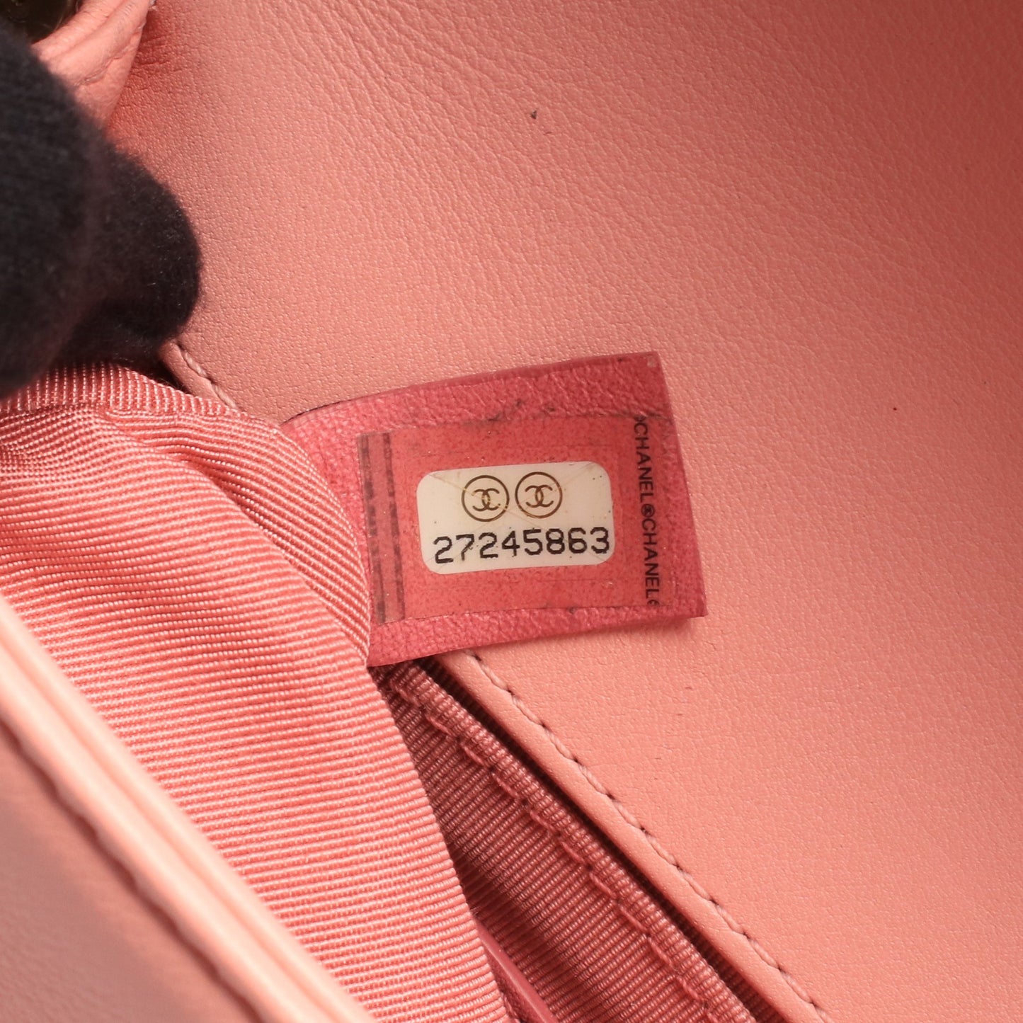 ボーイシャネル バイザシーフラップ チェーンショルダーバッグ ボディバッグ ラムスキン ピンク ゴールド金具 シャネル