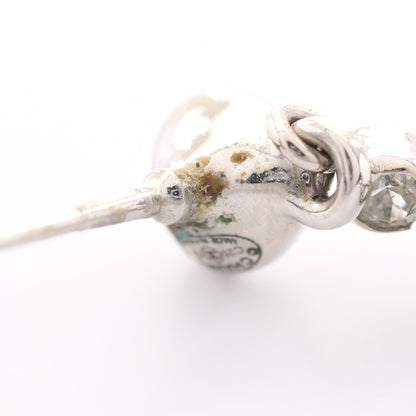 C25S ココマーク ハート ピアス ラインストーン シルバー クリア シャネル