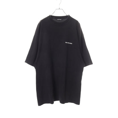 ロゴプリント オーバーサイズ 半袖Tシャツ コットン ブラック バレンシアガ