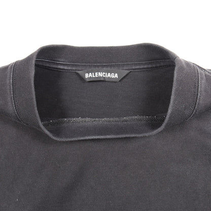 ロゴプリント オーバーサイズ 半袖Tシャツ コットン ブラック バレンシアガ