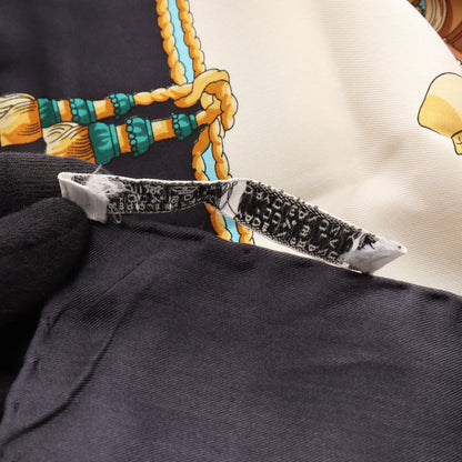 カレ90 HOMMAGE A CHARLES GARNIER スカーフ シルク ブラック イエローブラウン マルチカラー エルメス