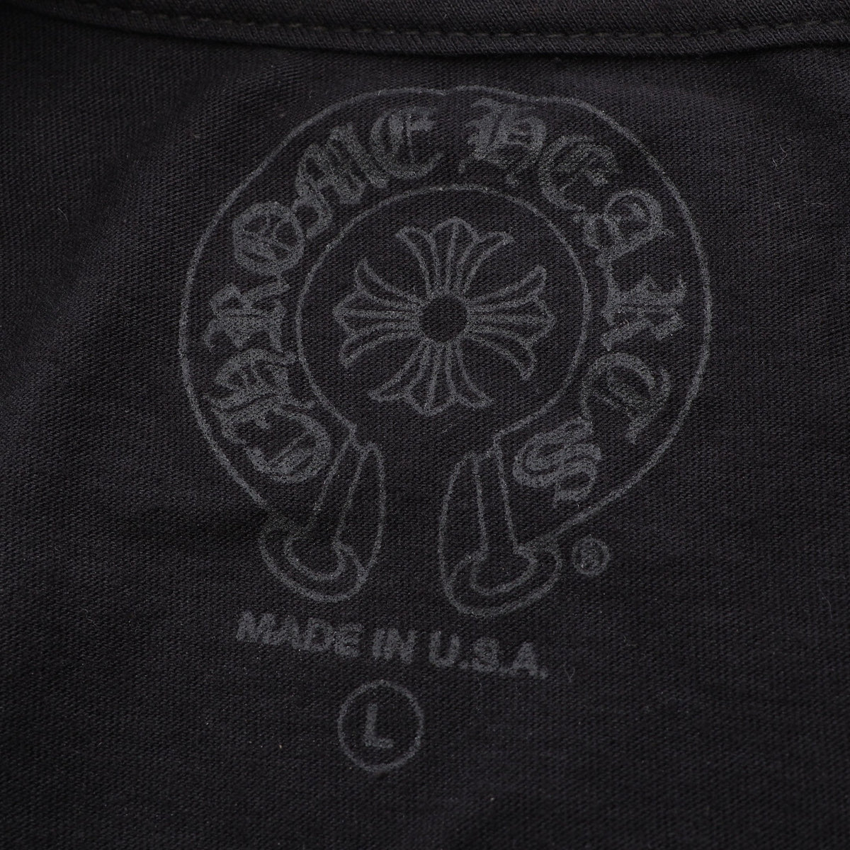 スクロールラベル 半袖Tシャツ コットン ブラック クロムハーツ
