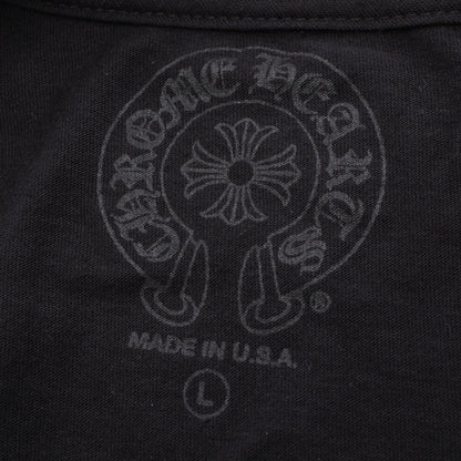 スクロールラベル 半袖Tシャツ コットン ブラック クロムハーツ