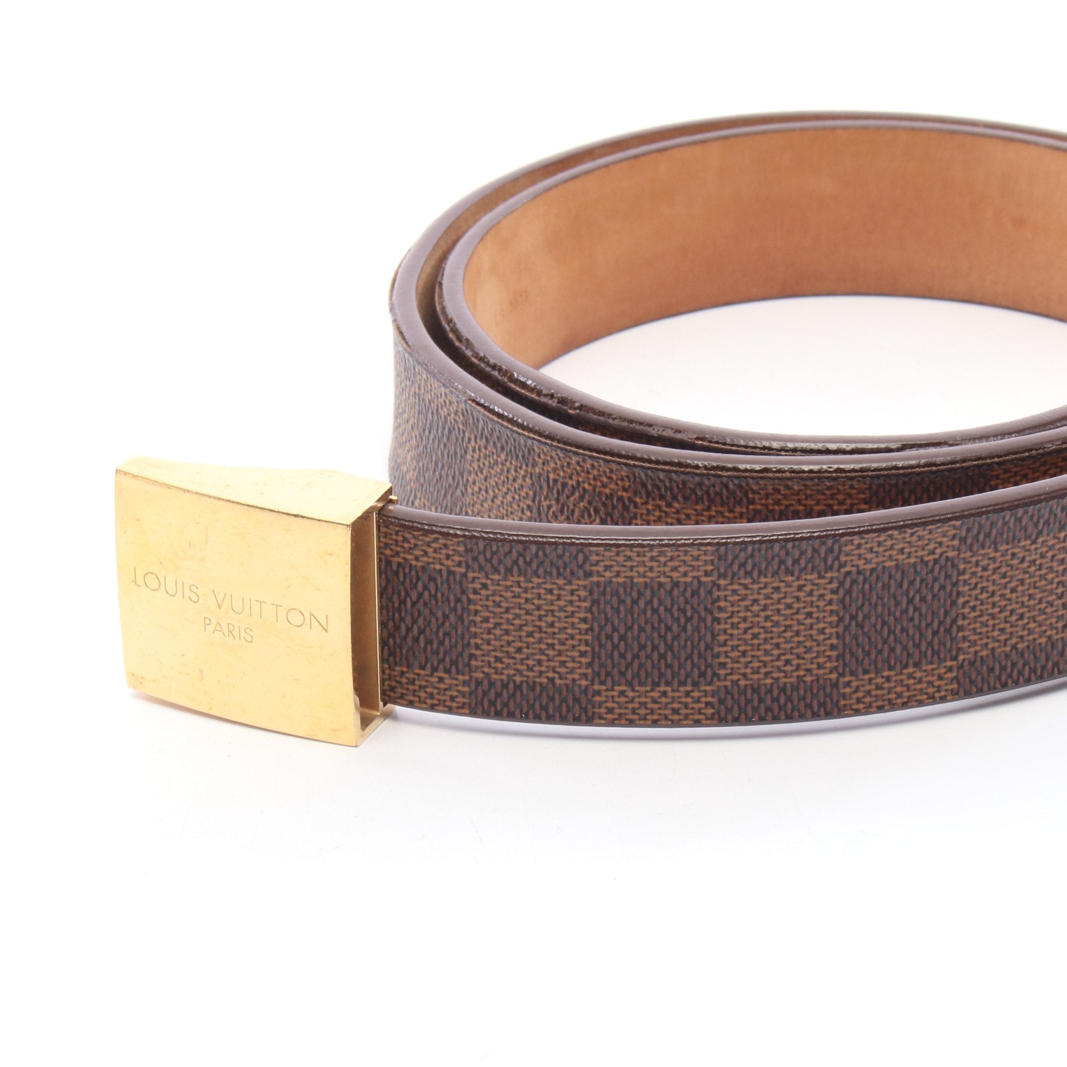 ルイヴィトン LOUIS VUITTON サンチュール キャレ ダミエ　エベヌ サンチュール キャレ ダミエエベヌ ベルト PVC ブラウン ルイヴィトン