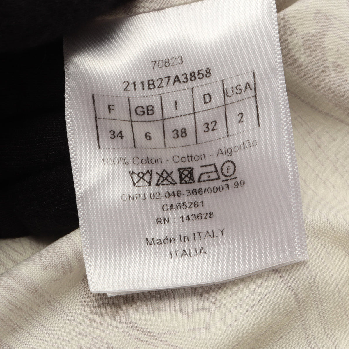 D-Cariatides shirt シャツ コットン オフホワイト グレーブラウン クリスチャンディオール