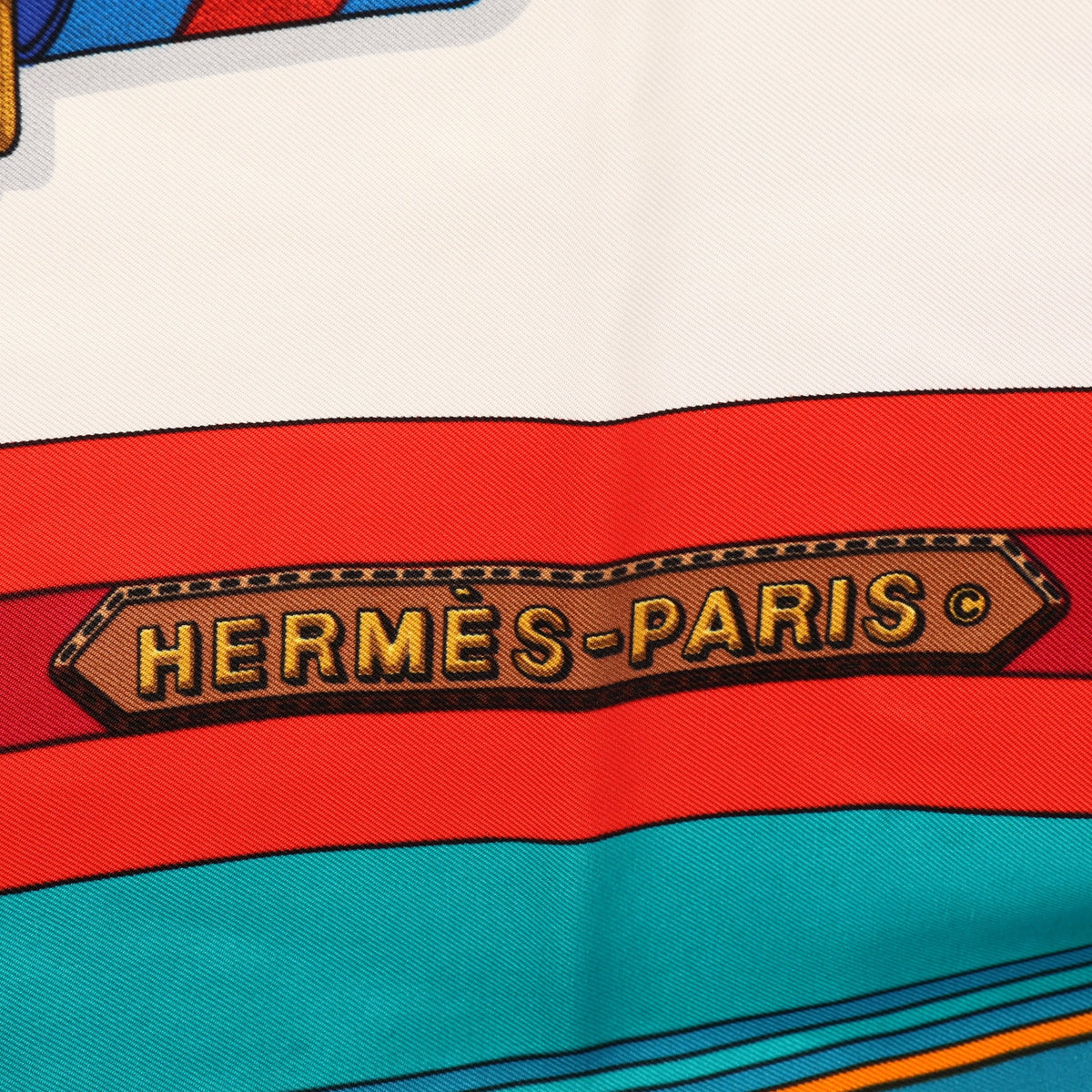 カレ90 Les Sangles スカーフ シルク アイボリー マルチカラー エルメス 財布・小物 HERMES