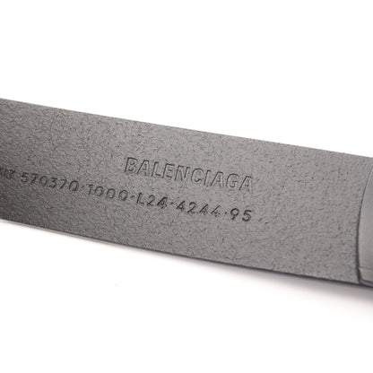 BBロゴバックル シルバー金具 ベルト レザー ブラック バレンシアガ