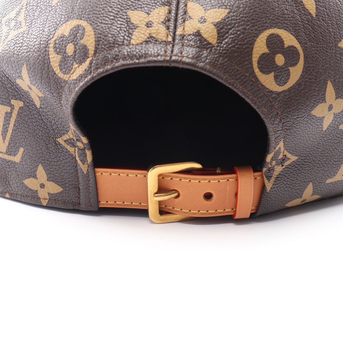 LOUIS VUITTON × Supreme LV 5-Panel Hat モノグラム キャップ レザー ブラウン ルイヴィトン