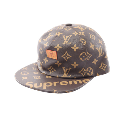 LOUIS VUITTON × Supreme LV 5-Panel Hat モノグラム キャップ レザー ブラウン ルイヴィトン