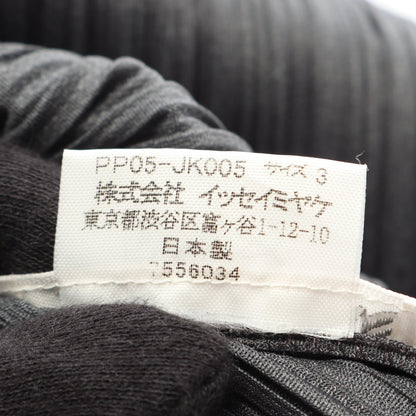 プリーツ ハイネック 長袖 カットソー グレー プリーツプリーズ