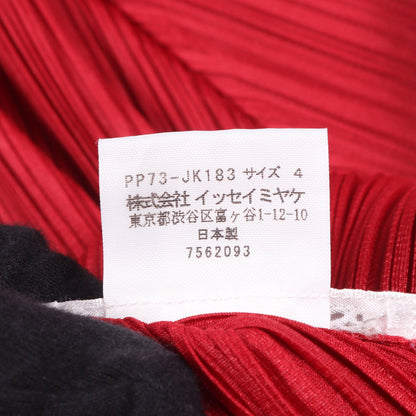 プリーツ ハイネック カットソー レッド プリーツプリーズ