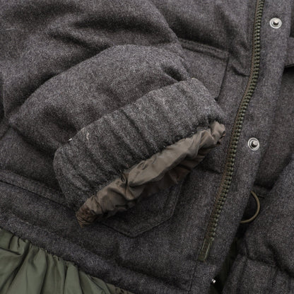 SARINA サリナ フード付き ダウンコート ウール ナイロン グレー カーキグリーン モンクレール