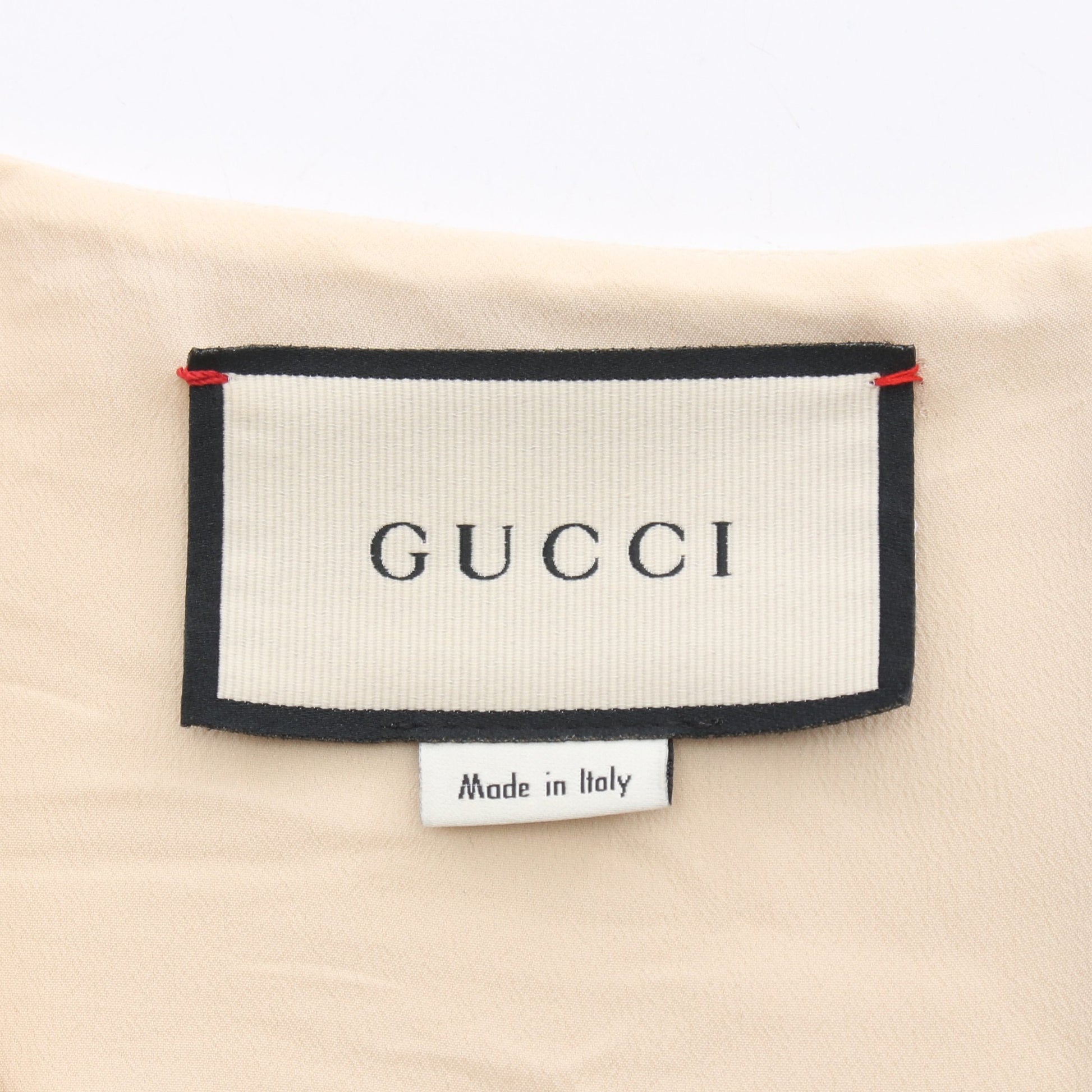 インターロッキングGボタン ノースリーブ ワンピース シルク ウール アイボリー グッチ ワンピース GUCCI
