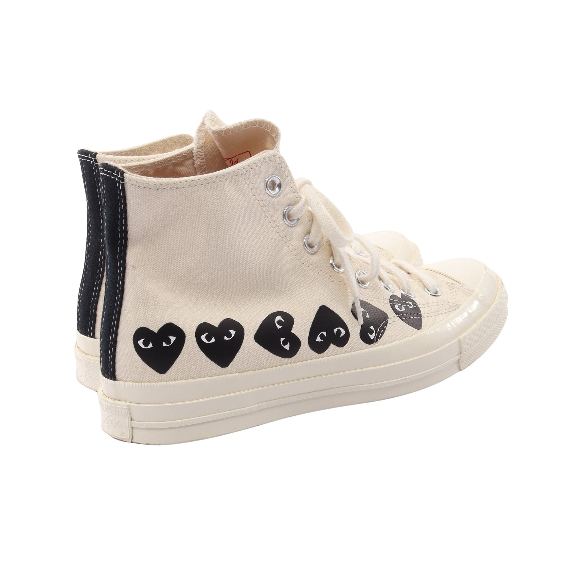 PLAY COMME des GARCONS × converse Chuck 70 Multi-Heart ハイカットスニーカー ファブリック オフホワイト ブラック プレイコムデギャルソン シューズ PLAY COMME des GARCONS