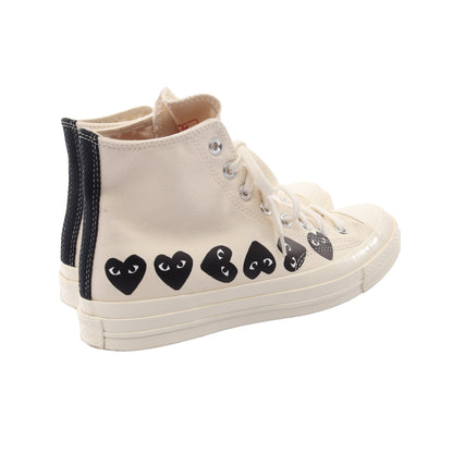 PLAY COMME des GARCONS × converse Chuck 70 Multi-Heart ハイカットスニーカー ファブリック オフホワイト ブラック プレイコムデギャルソン シューズ PLAY COMME des GARCONS