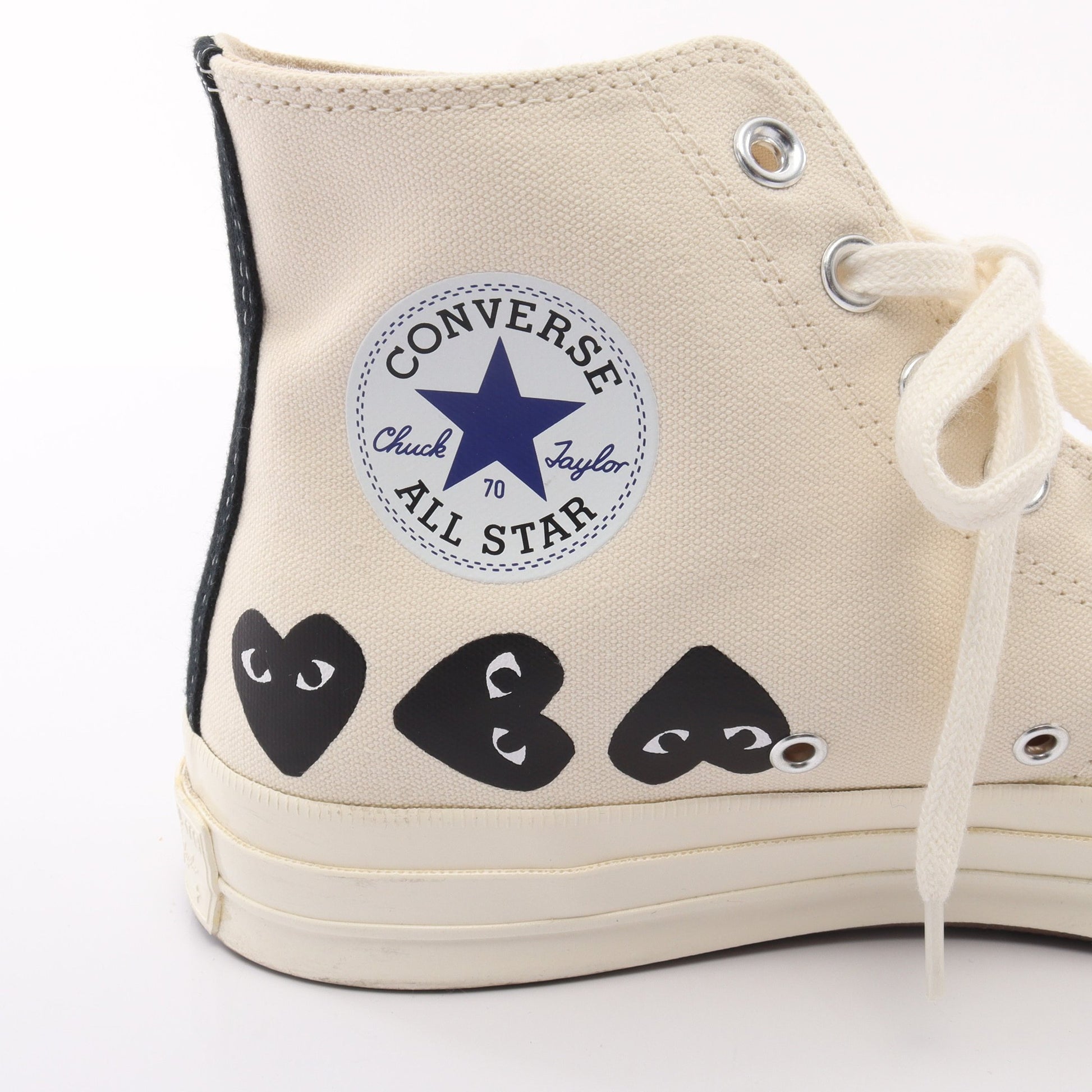 PLAY COMME des GARCONS × converse Chuck 70 Multi-Heart ハイカットスニーカー ファブリック オフホワイト ブラック プレイコムデギャルソン シューズ PLAY COMME des GARCONS