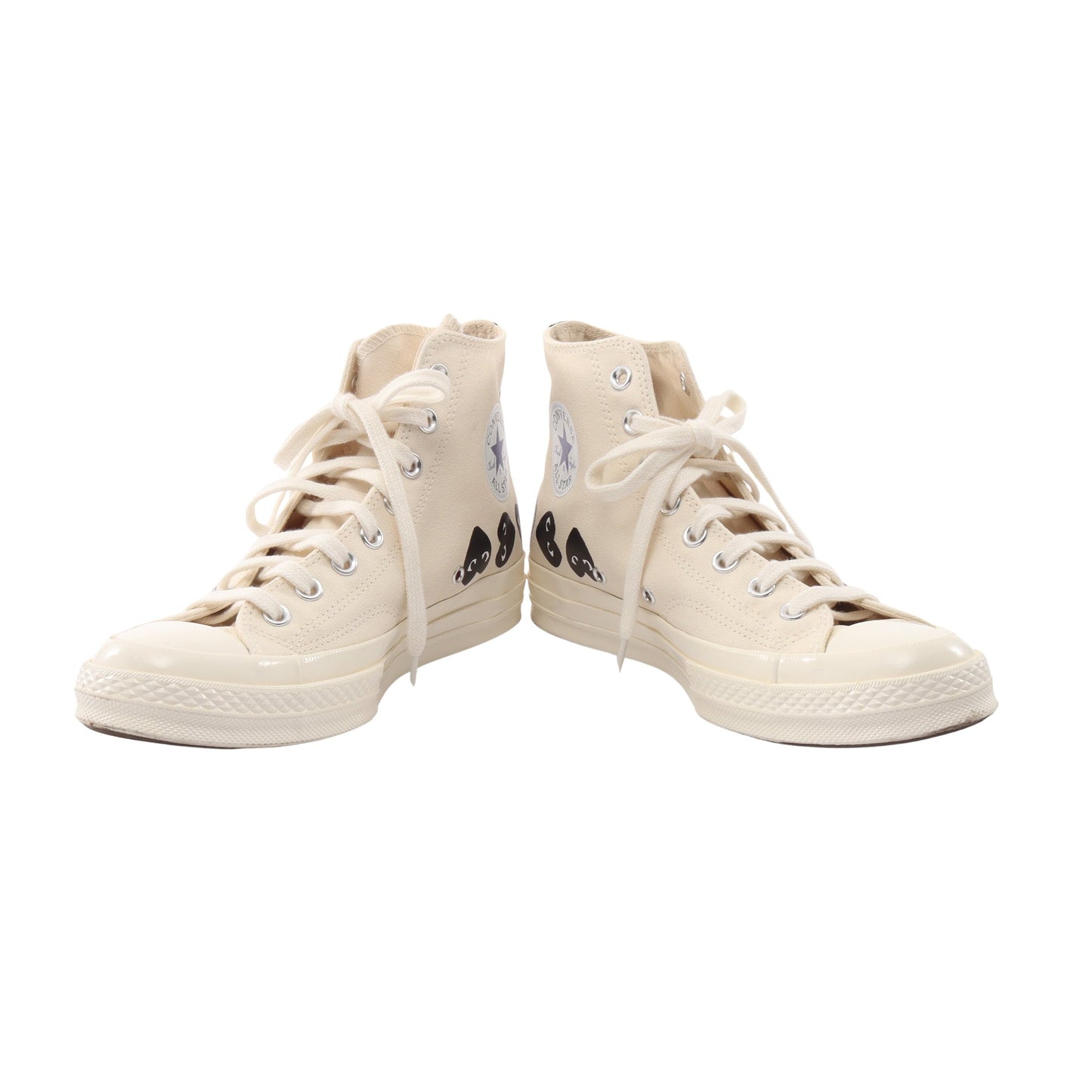 PLAY COMME des GARCONS × converse Chuck 70 Multi-Heart ハイカットスニーカー ファブリック オフホワイト ブラック プレイコムデギャルソン シューズ PLAY COMME des GARCONS