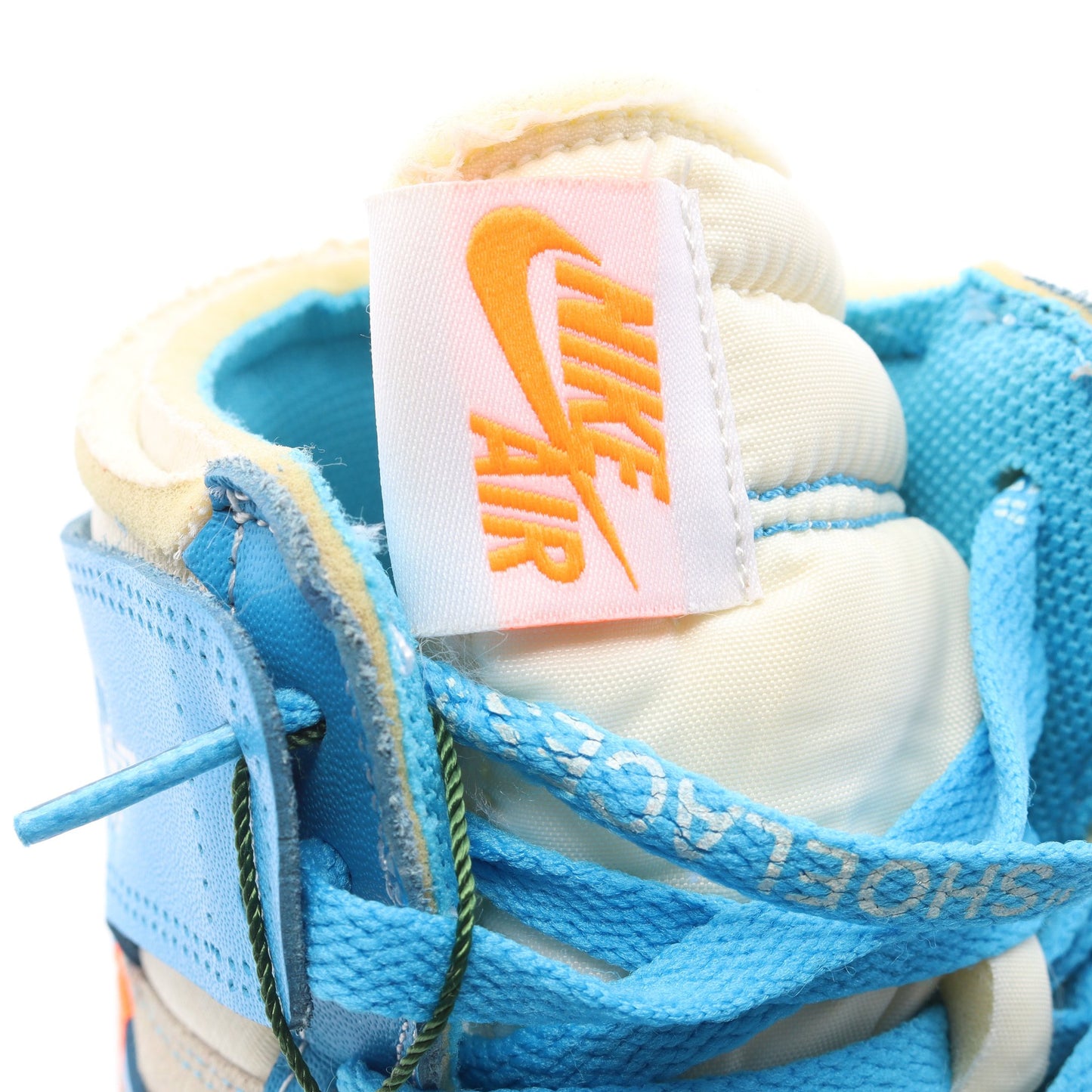 OFF-WHITE × Nike AIR JORDAN 1 POWDER ハイカットスニーカー ファブリック レザー ブルー アイボリー ホワイト オフホワイト