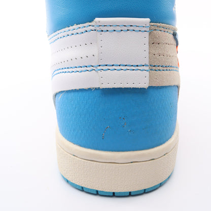 OFF-WHITE × Nike AIR JORDAN 1 POWDER ハイカットスニーカー ファブリック レザー ブルー アイボリー ホワイト オフホワイト