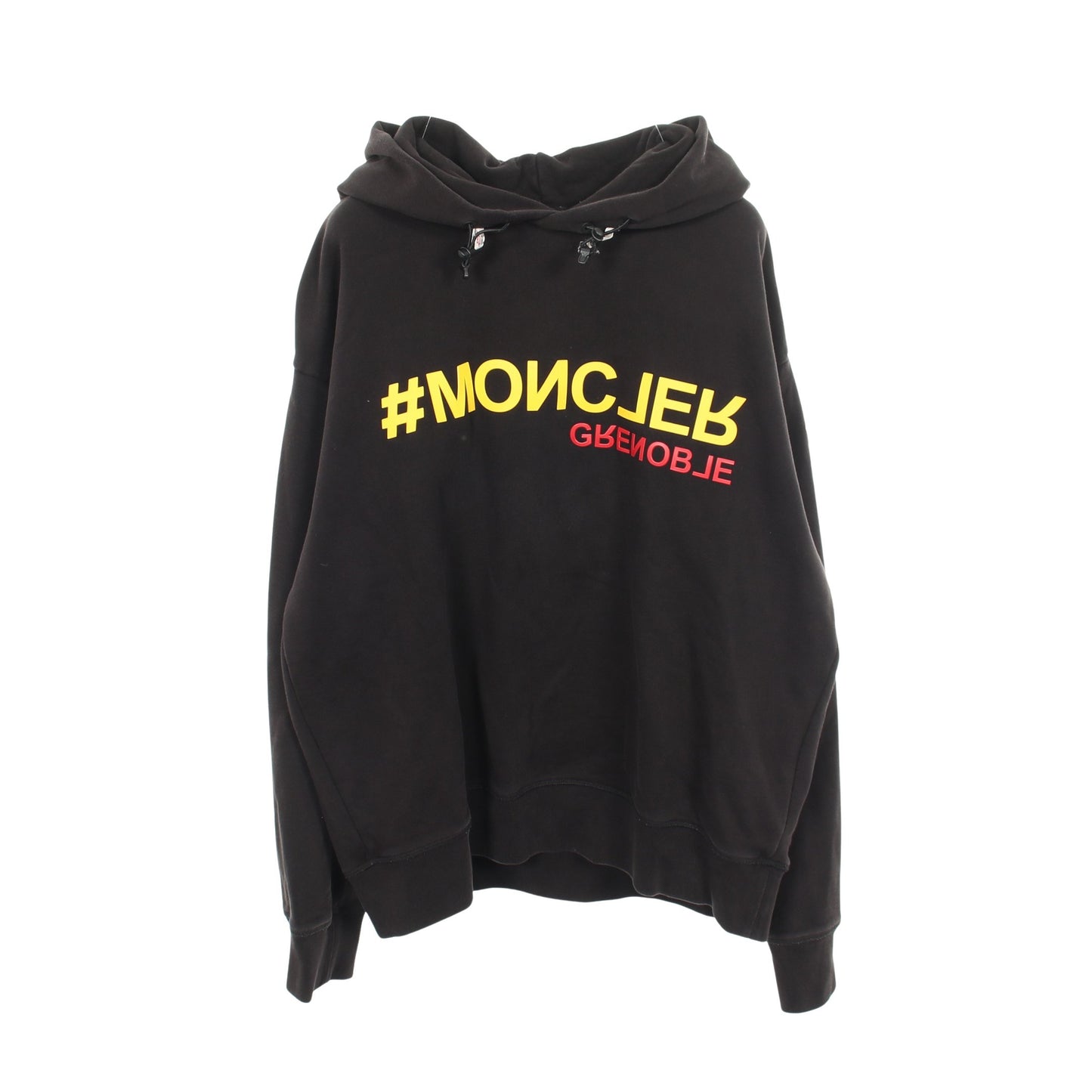 MAGLIA CON CAPPUCCIO プルオーバーパーカー コットン ブラック モンクレールグルノーブル