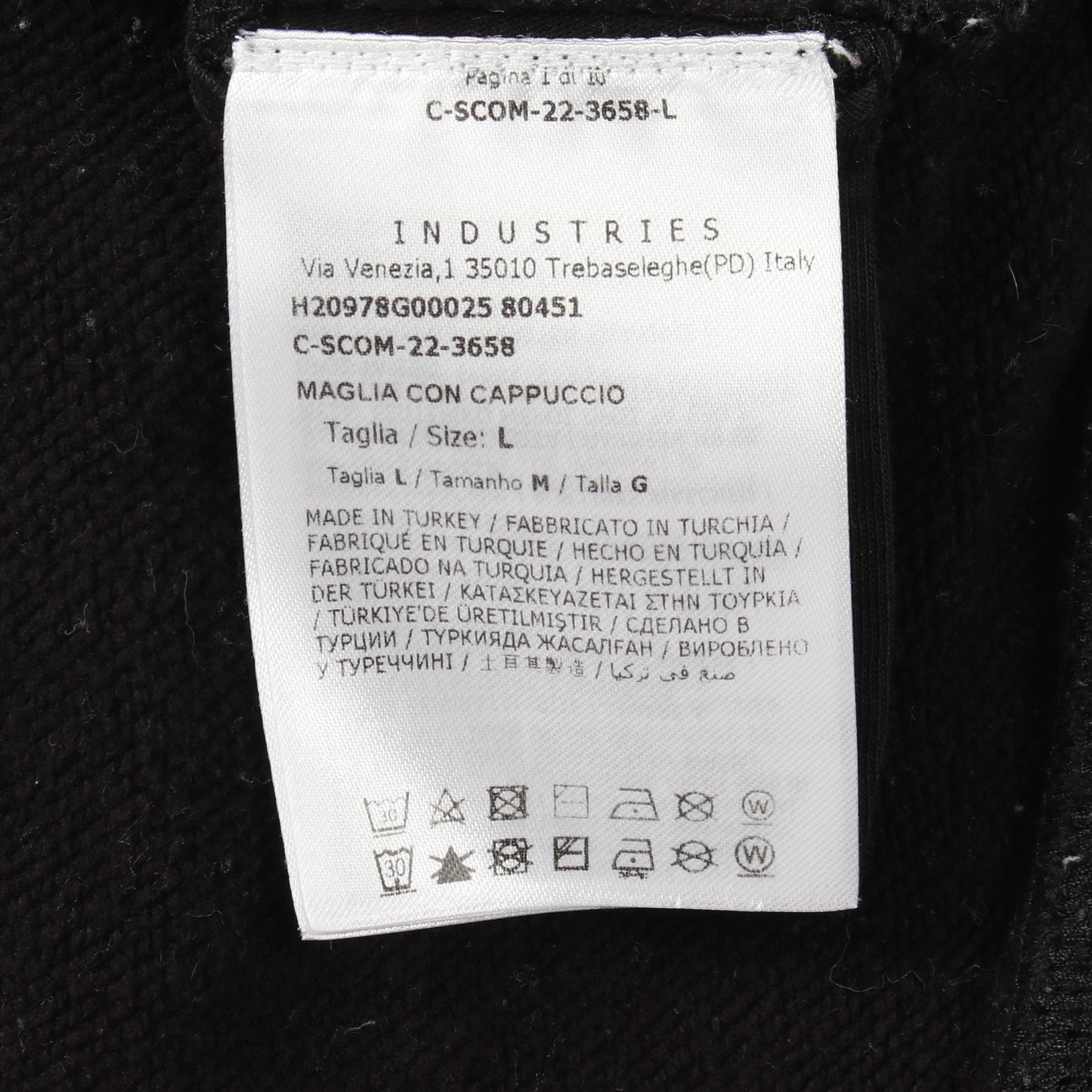 MAGLIA CON CAPPUCCIO プルオーバーパーカー コットン ブラック モンクレールグルノーブル