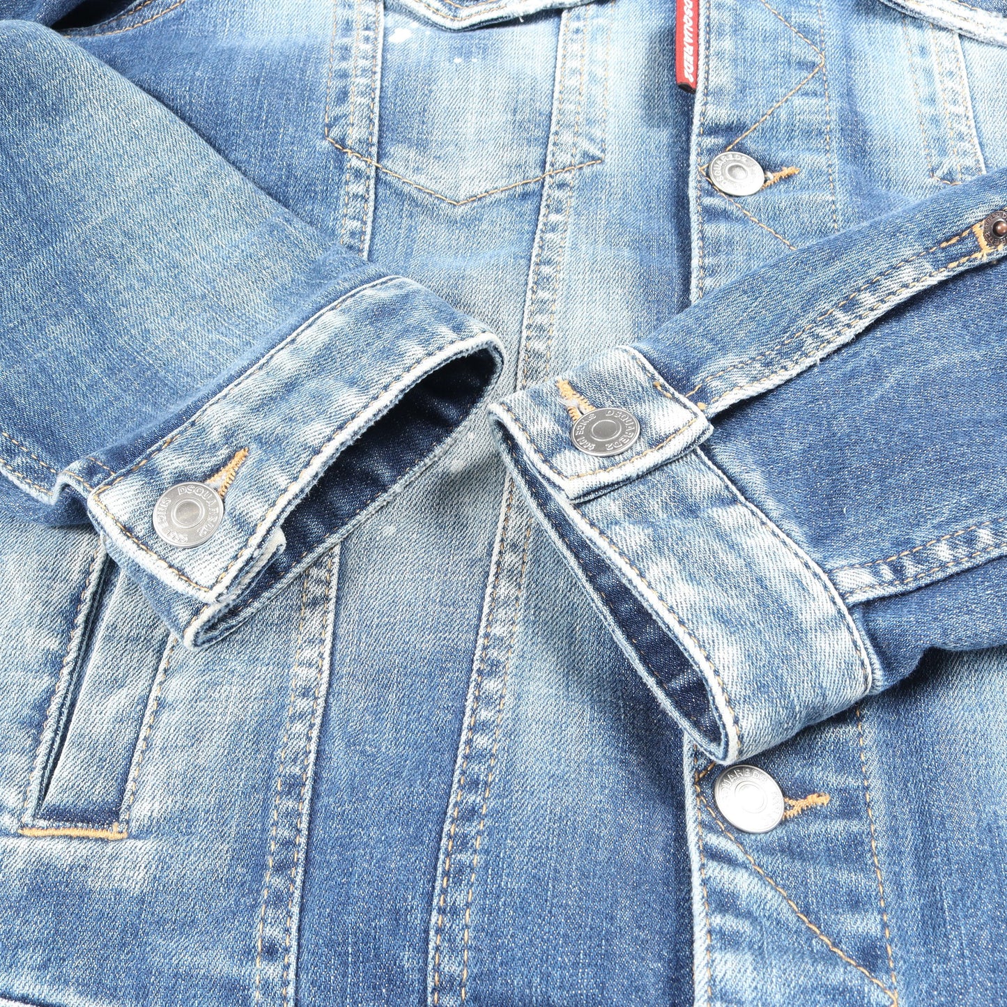 Dan Jean Jacket ダメージ加工 ペイント加工 デニムジャケット コットン ブルー ディースクエアード アウター DSQUARED2