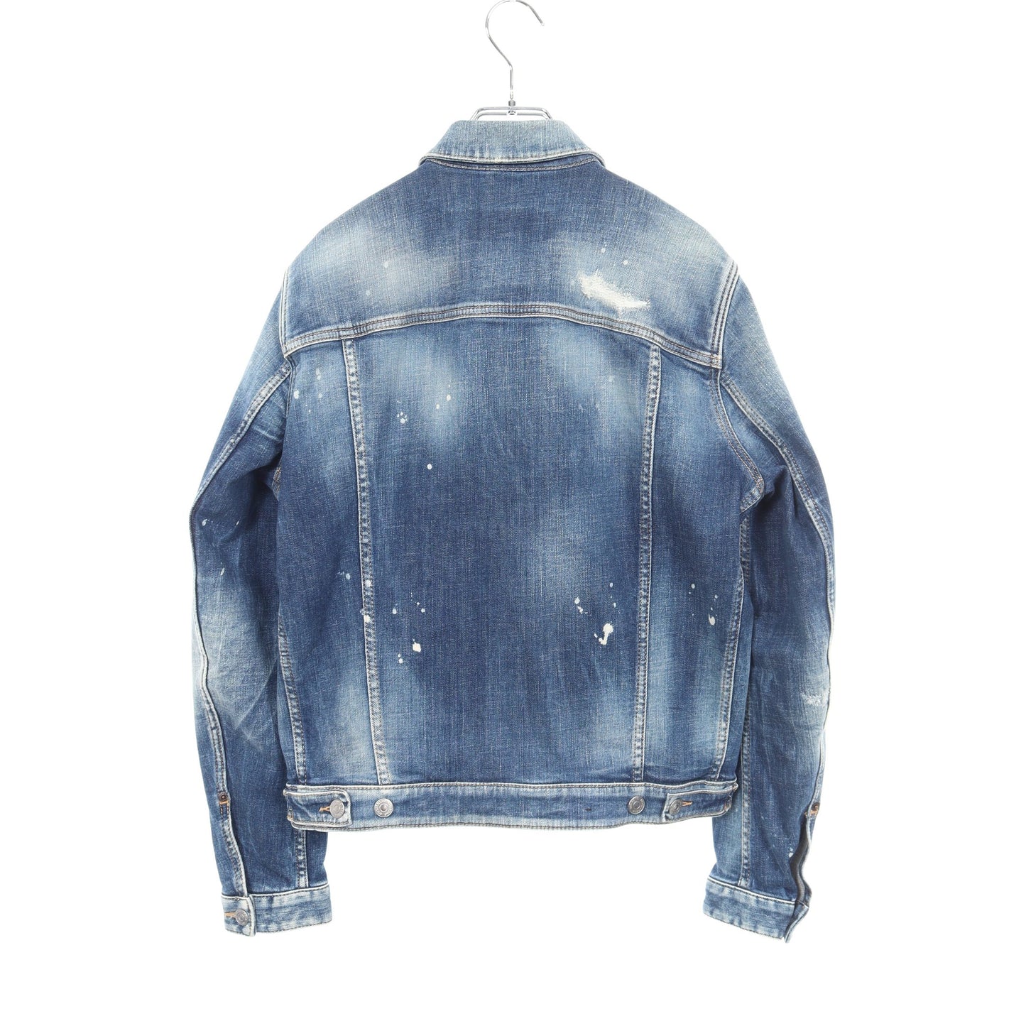 Dan Jean Jacket ダメージ加工 ペイント加工 デニムジャケット コットン ブルー ディースクエアード アウター DSQUARED2