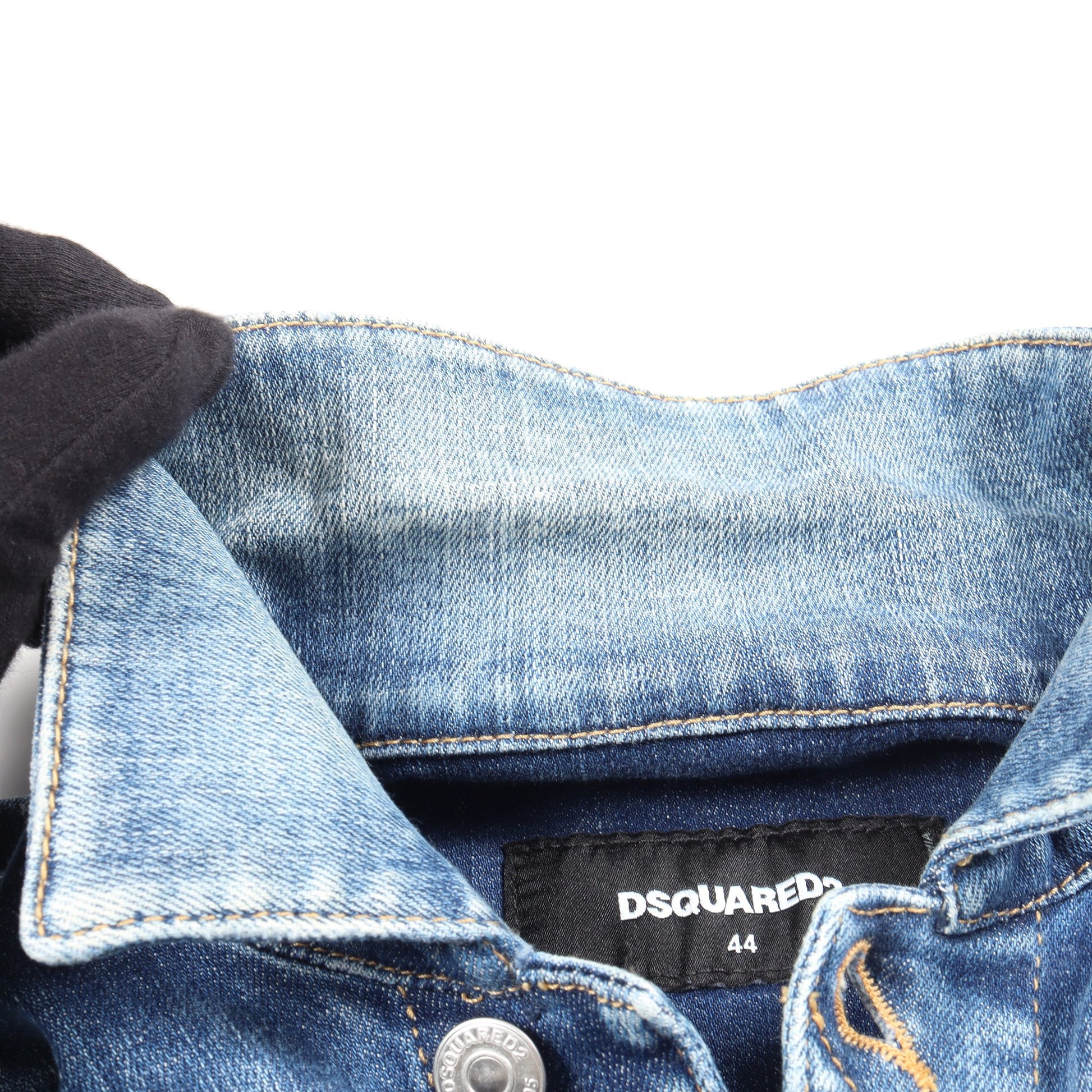 Dan Jean Jacket ダメージ加工 ペイント加工 デニムジャケット コットン ブルー ディースクエアード アウター DSQUARED2