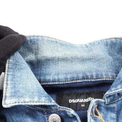 Dan Jean Jacket ダメージ加工 ペイント加工 デニムジャケット コットン ブルー ディースクエアード アウター DSQUARED2