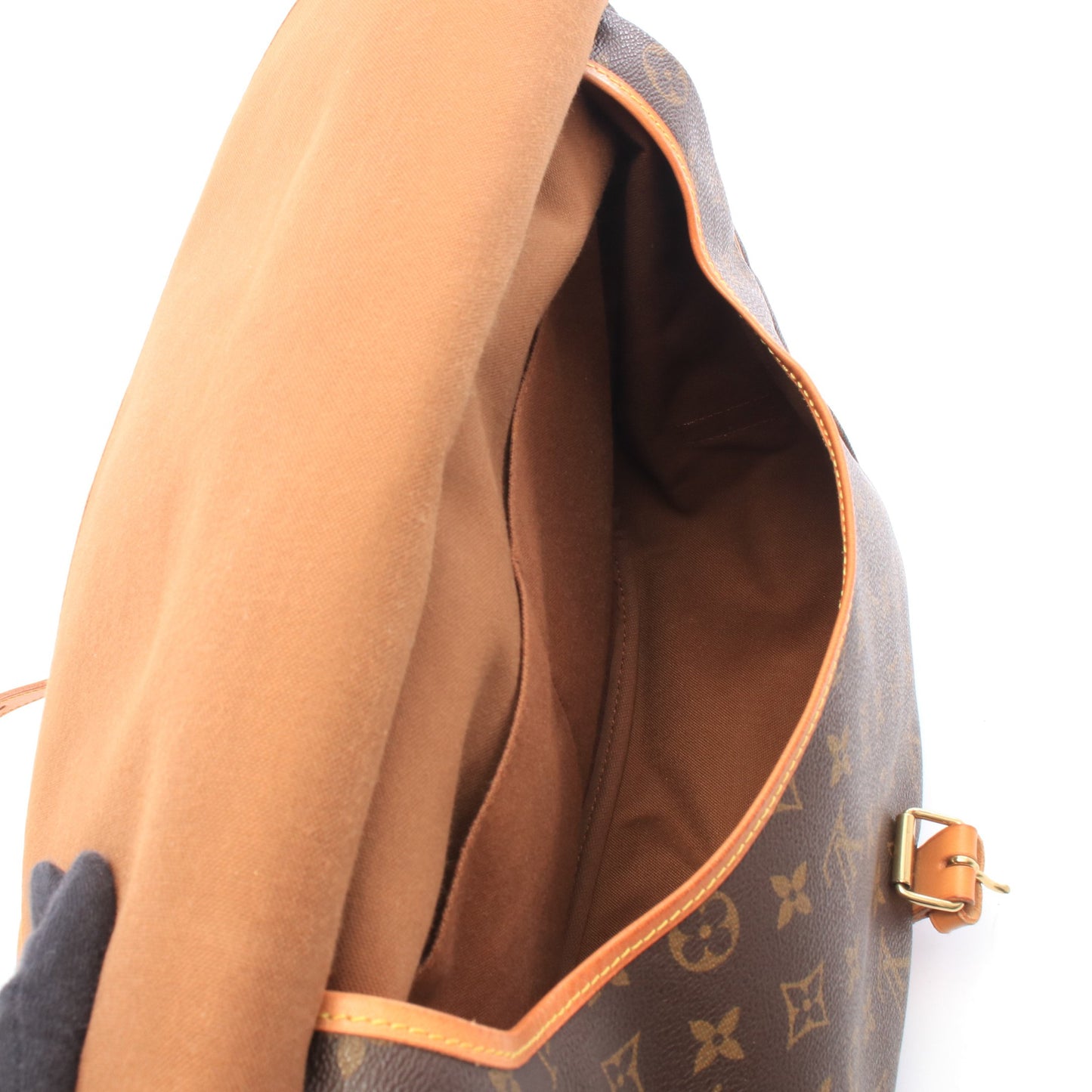 ソミュール35 モノグラム ショルダーバッグ PVC レザー ブラウン ルイヴィトン バッグ LOUIS VUITTON