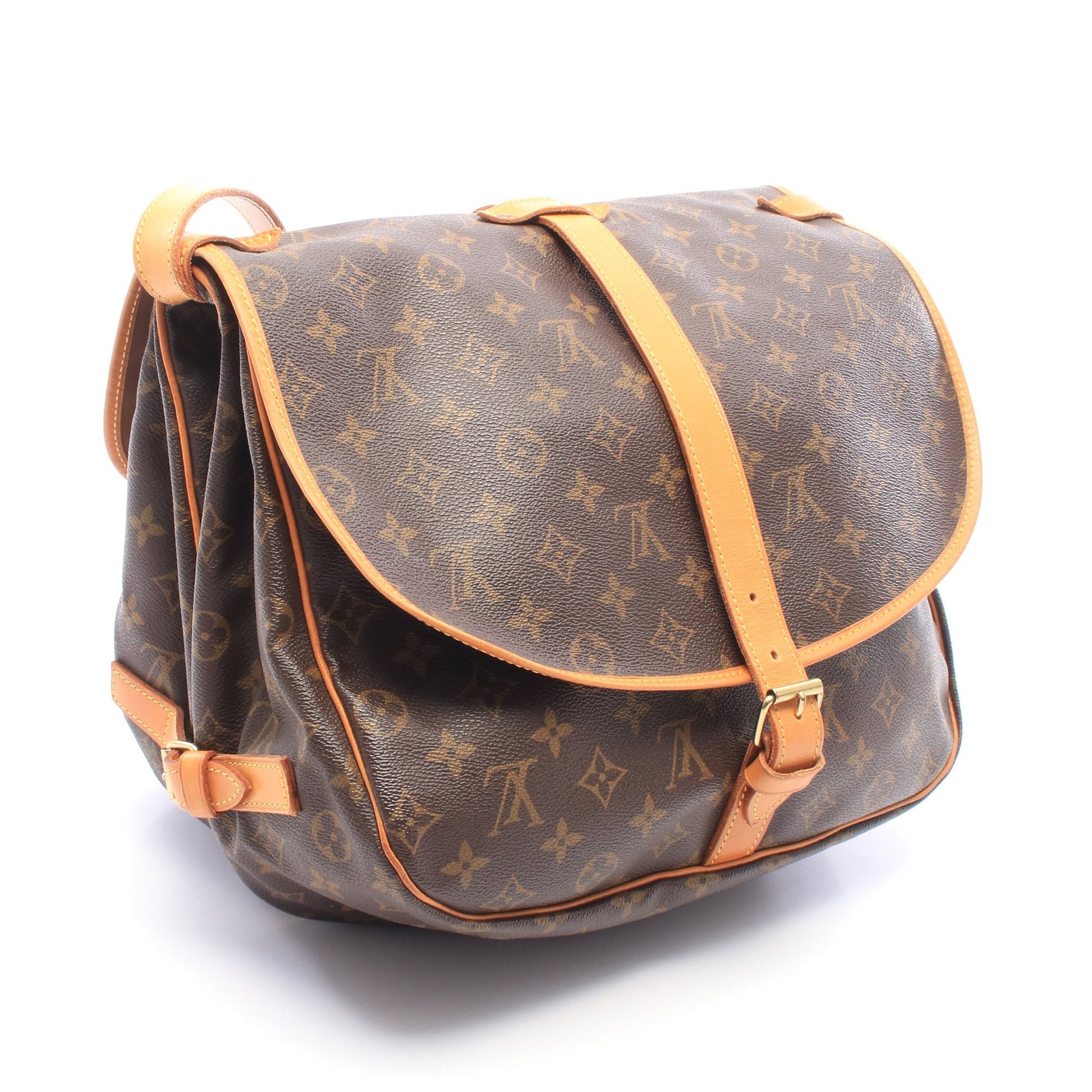ソミュール35 モノグラム ショルダーバッグ PVC レザー ブラウン ルイヴィトン バッグ LOUIS VUITTON