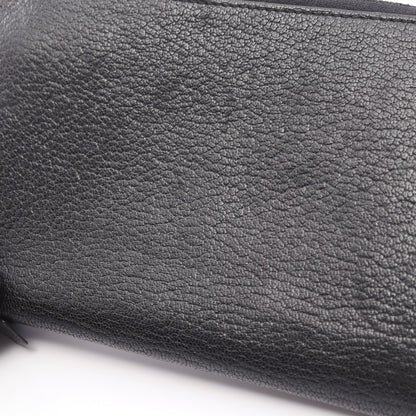 アザップロング クラシック ラウンドファスナー長財布 シェーブル ブラック シルバー金具 □Q刻印 エルメス