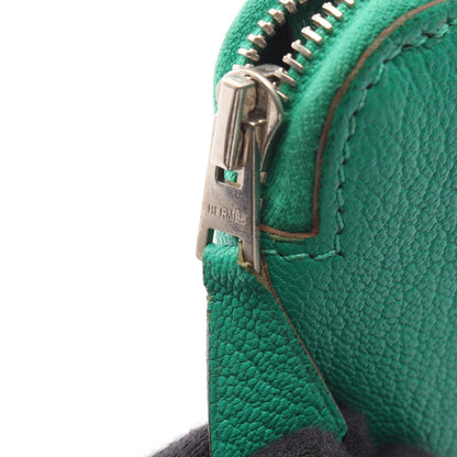 アザップロング ミント ラウンドファスナー長財布 シェーブル グリーン シルバー金具 T刻印 エルメス