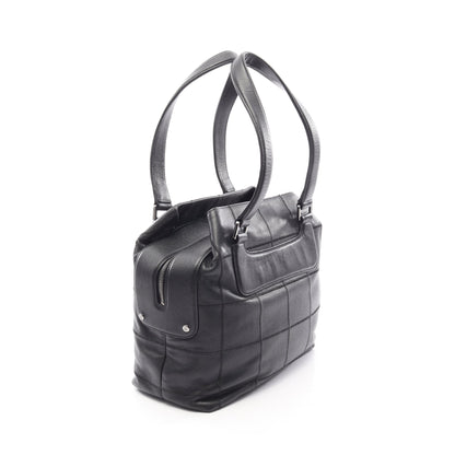 チョコバー トートバッグ ハンドバッグ トートバッグ キャビアスキン ブラック シルバー金具 シャネル バッグ CHANEL