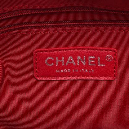 ガブリエル ドゥ シャネル ラージ ホーボー チェーンショルダーバッグ レザー シルバー コンビ金具 シャネル