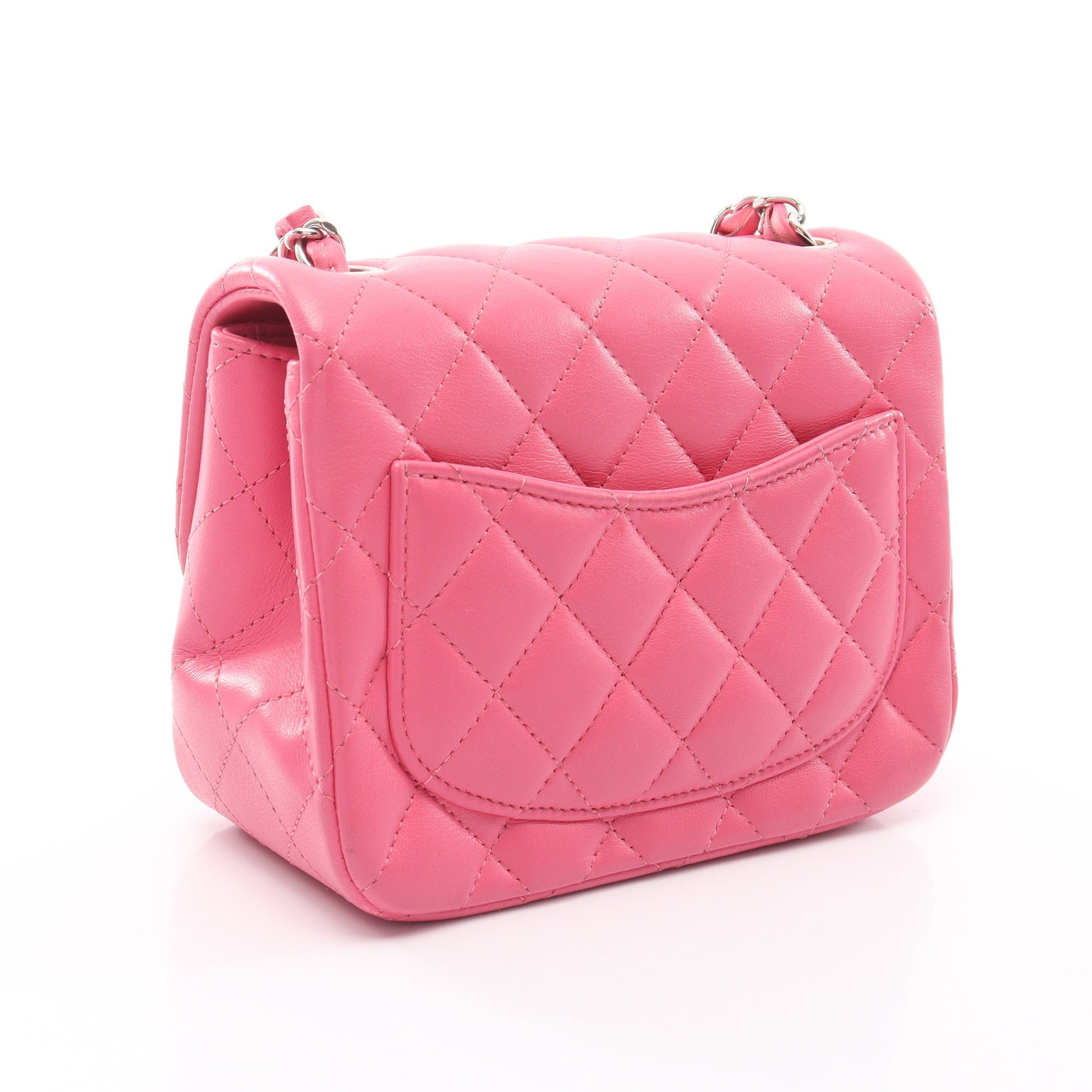 ミニマトラッセ チェーンショルダーバッグ ラムスキン ピンク シルバー金具 シャネル バッグ CHANEL