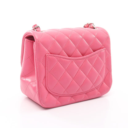 ミニマトラッセ チェーンショルダーバッグ ラムスキン ピンク シルバー金具 シャネル バッグ CHANEL
