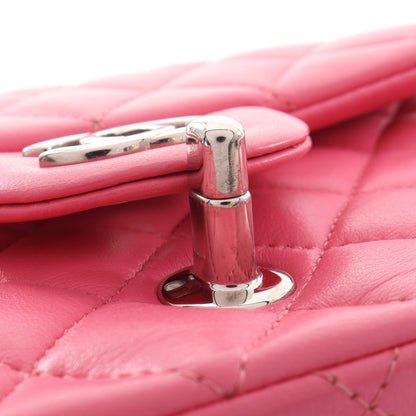 ミニマトラッセ チェーンショルダーバッグ ラムスキン ピンク シルバー金具 シャネル バッグ CHANEL