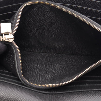 ケリーウォレット ロング 二つ折り財布 ヴォーエプソン ブラック シルバー金具 C刻印 エルメス
