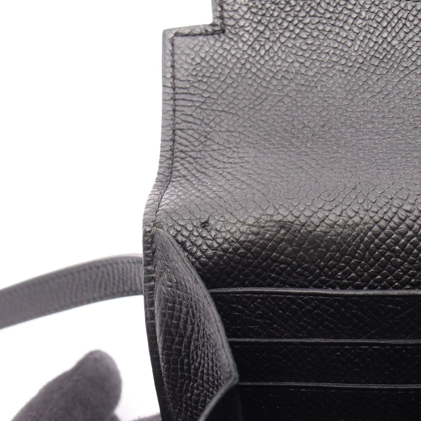 ケリーウォレット ロング 二つ折り財布 ヴォーエプソン ブラック シルバー金具 C刻印 エルメス