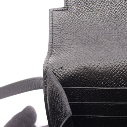 ケリーウォレット ロング 二つ折り財布 ヴォーエプソン ブラック シルバー金具 C刻印 エルメス