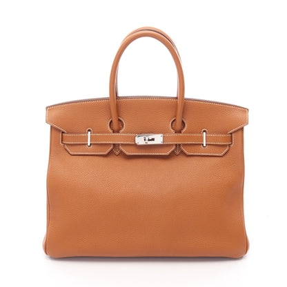 バーキン35 ゴールド ハンドバッグ トゴ ブラウン シルバー金具 □H刻印 エルメス バッグ HERMES