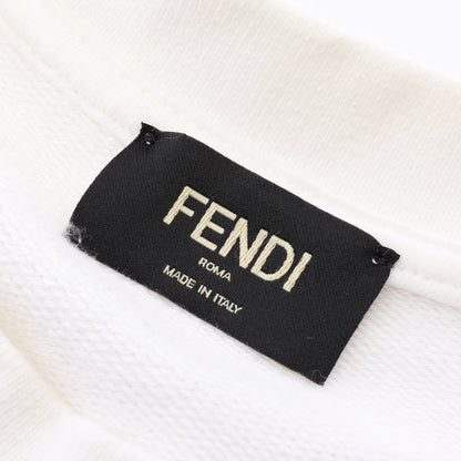 シャドープリント 半袖Tシャツ コットン ホワイト ブラック フェンディ トップス FENDI